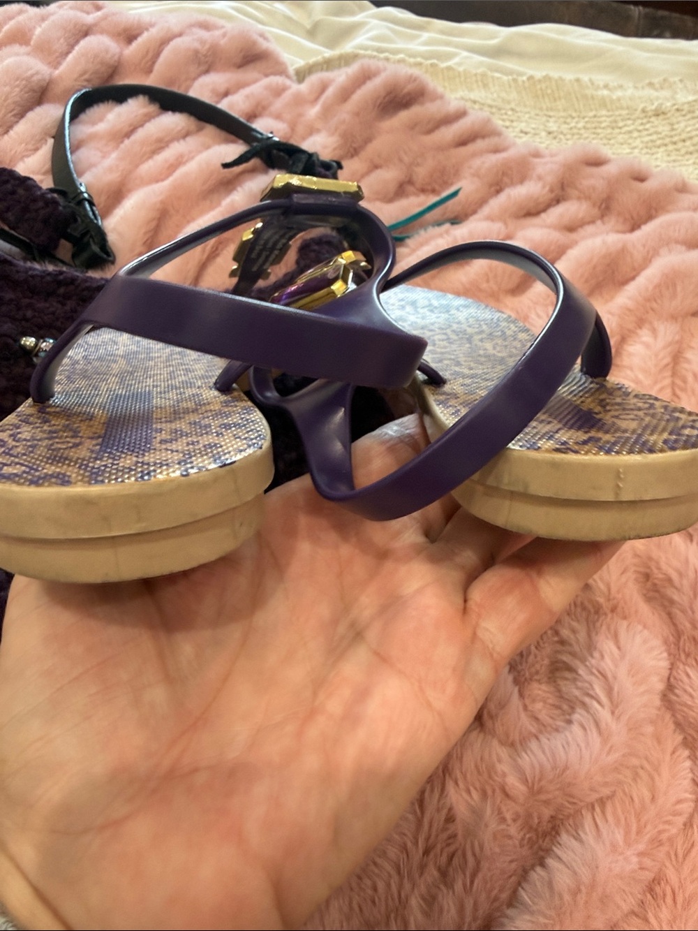 Sexy Rare Grenade Purple Cheetah 🐆3 Gems & Jelly Brazil Sz  6 - Picture 6 of 11